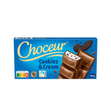 Шоколад молочний Choceur Cookies & Cream 185 г