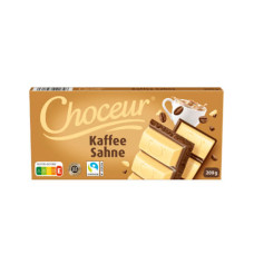 Шоколад молочно-білий зі смаком кави Choceur Kaffee Sahne 200 г